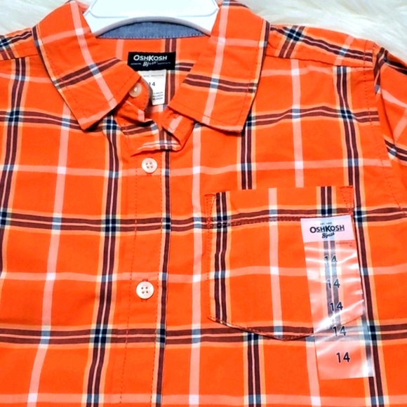 😎NWT: OSHKOSH B'GOSH BIG BOYS SPRING PLAID SHIRT - Picture 4 of 5